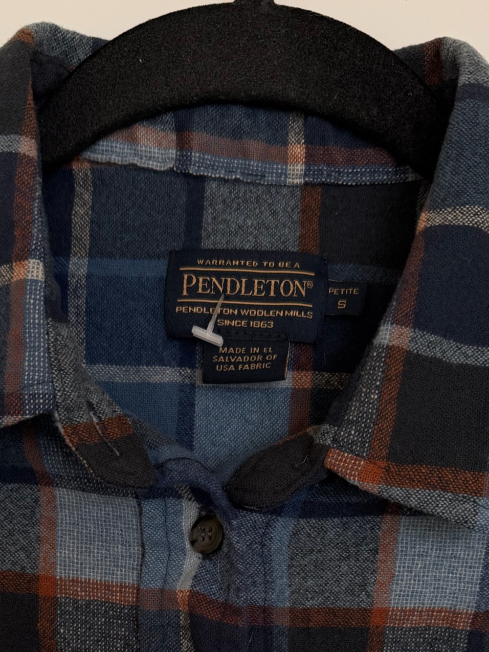 Pendleton Wool Plaid Button Up Flannel Top Outdoors Cabin Retro - Picture 5 of 5